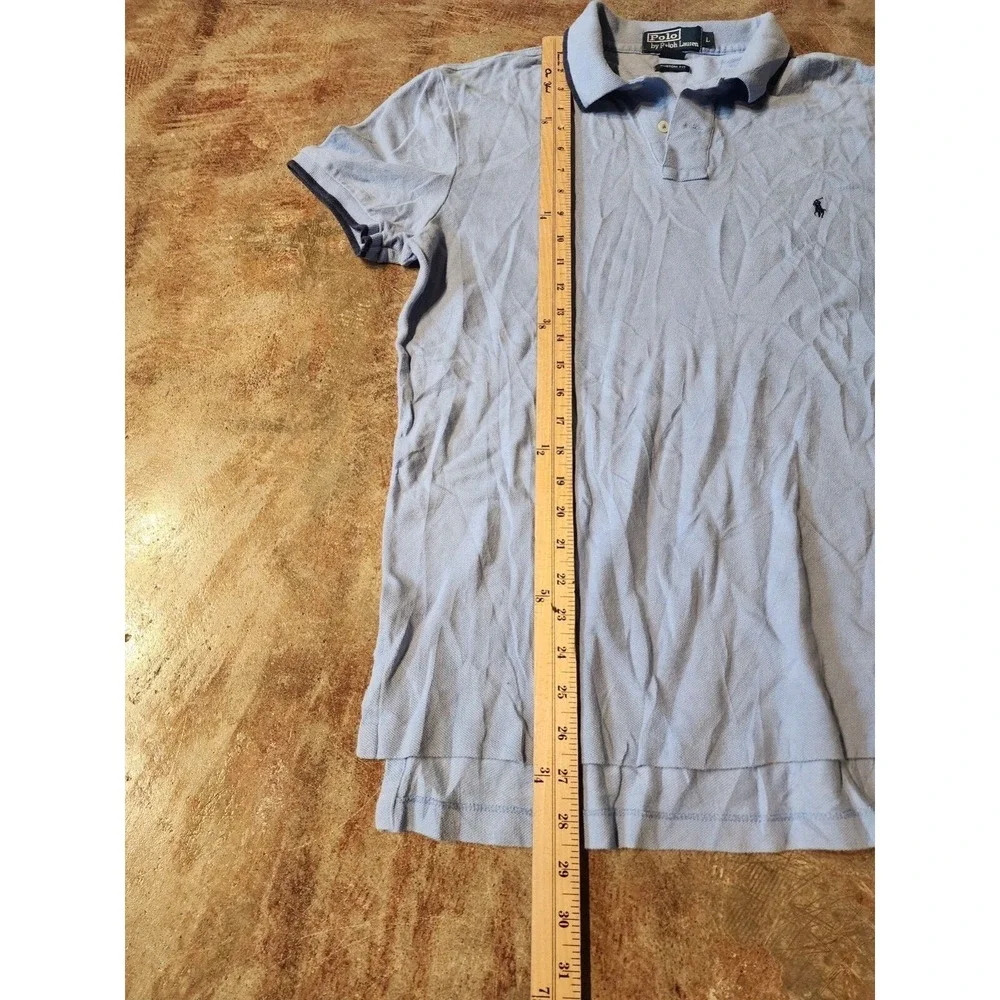 Vintage Polo Ralph Lauren Custom Fit‎ Light Blue Short Sleeve Polo Shirt **